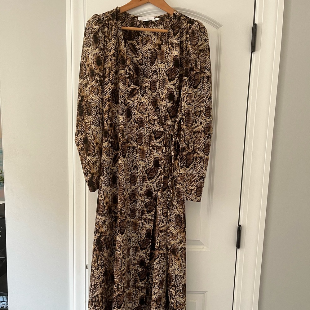 All in Favor Leopard print wrap maxi dress